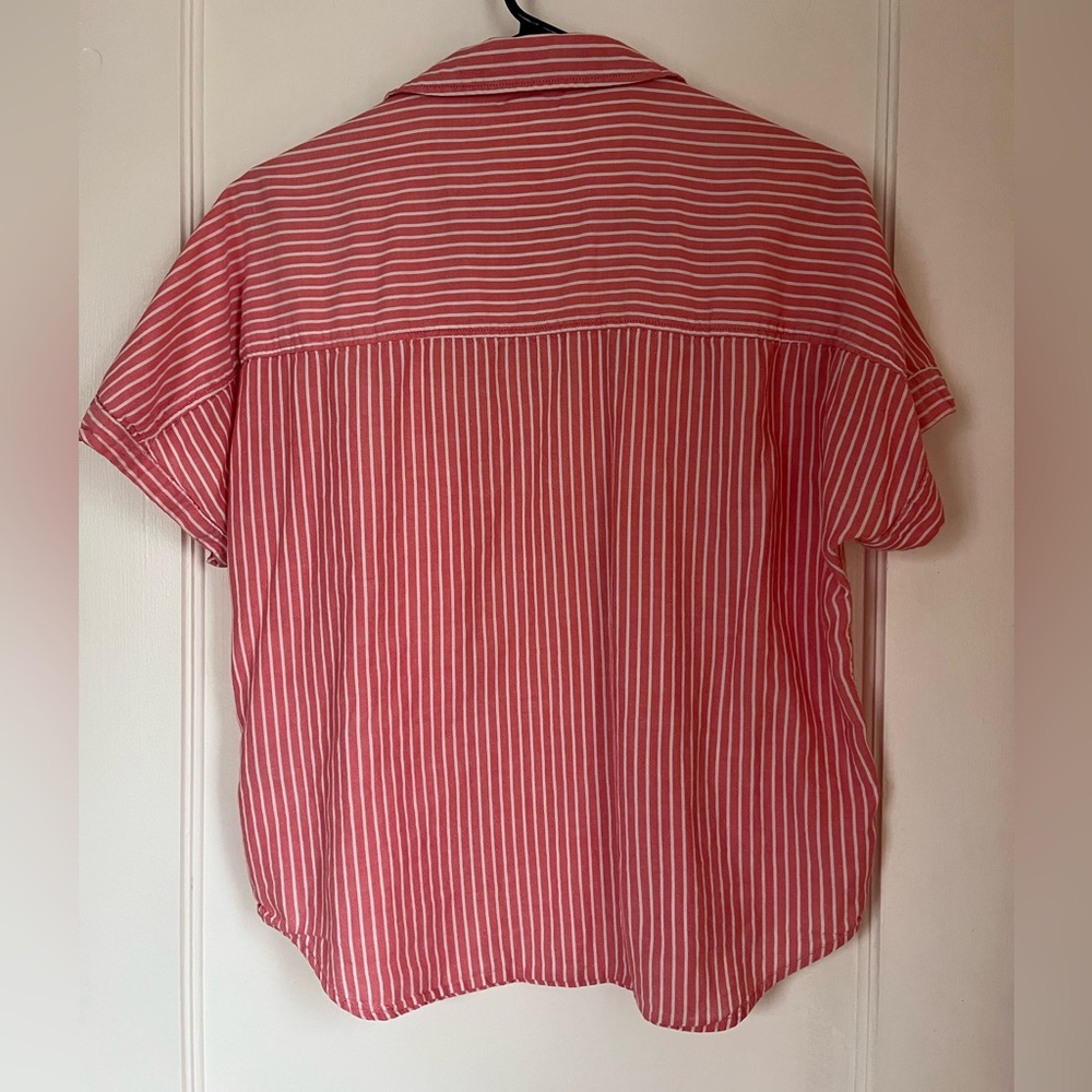 H&M Red and White Striped Casual Shirt - Picture 2 of 5